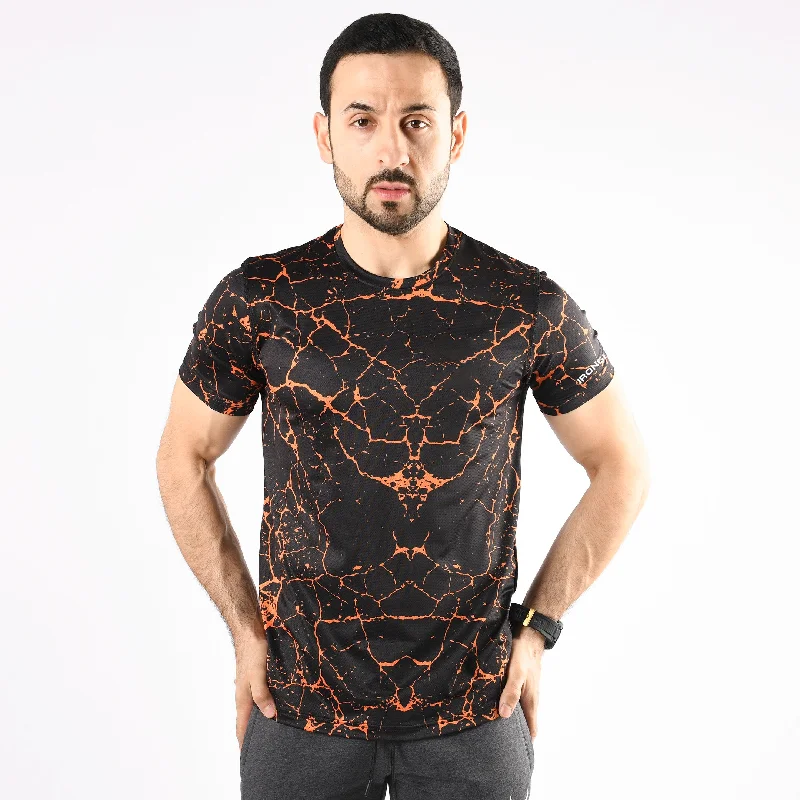 Men's fashion staple t-shirt-Muscle Shirt Orange Marble