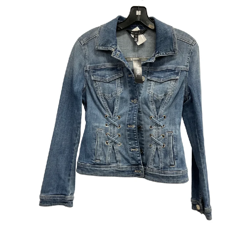 Men's pre-washed leather jacket-Jacket Denim By White House Black Market In Blue Denim, Size: Xs