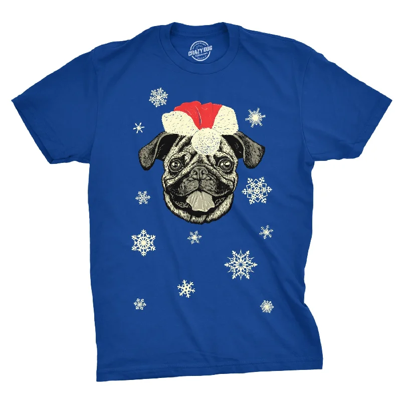 Men's tech-fabric t-shirt-Santa Pug Ugly Christmas Sweater Men's T Shirt