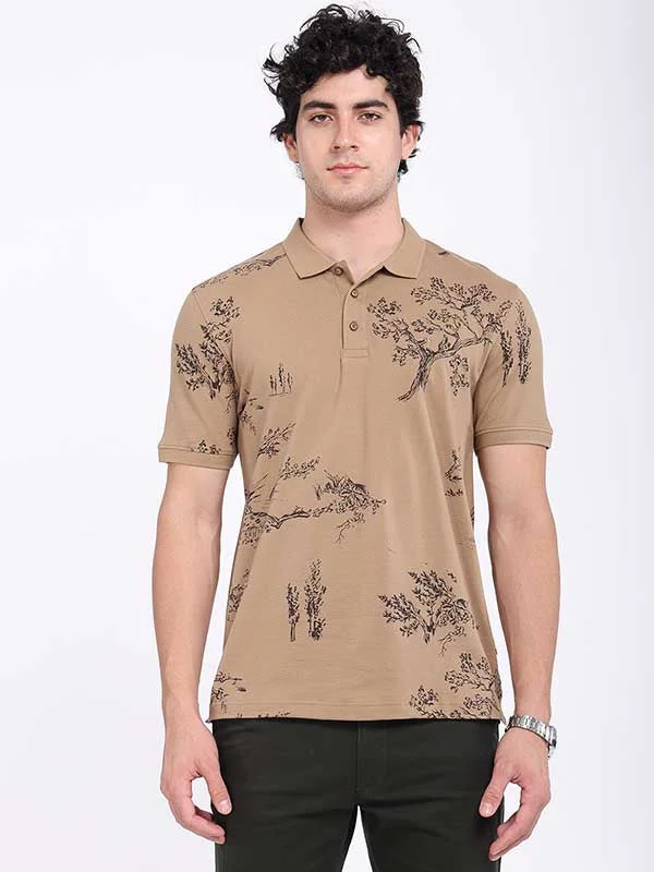 Men's fashionable dress polo shirt-Men Printed Polo T-Shirt