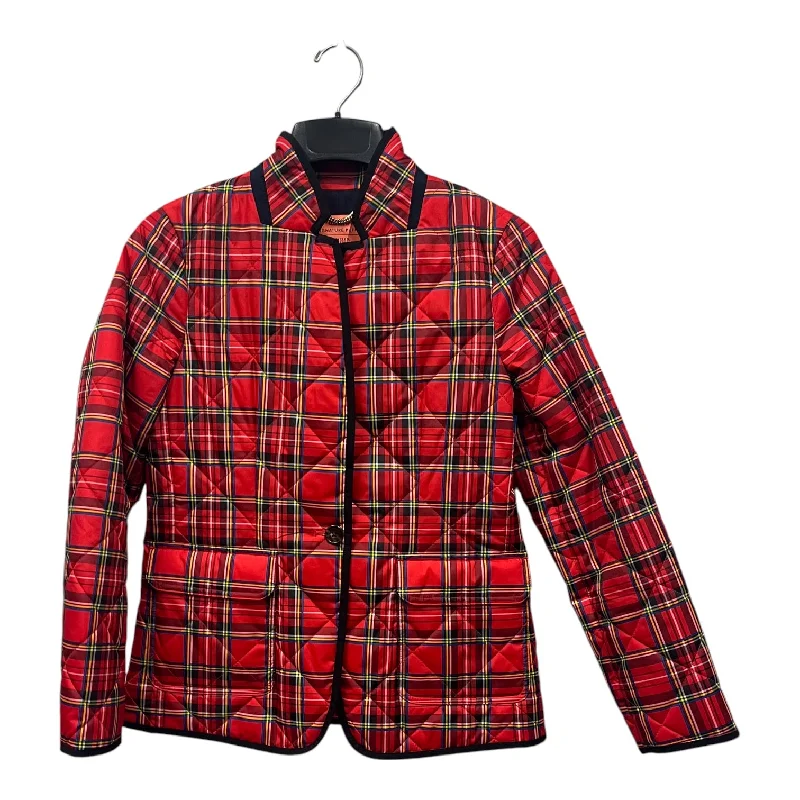 Men's non-iron leather jacket-Jacket Puffer & Quilted By J. Crew In Red, Size:S