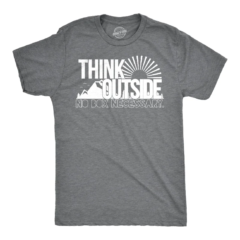 Men's nature-inspired graphic t-shirt-Think Outside No Box Necessary Men's T Shirt