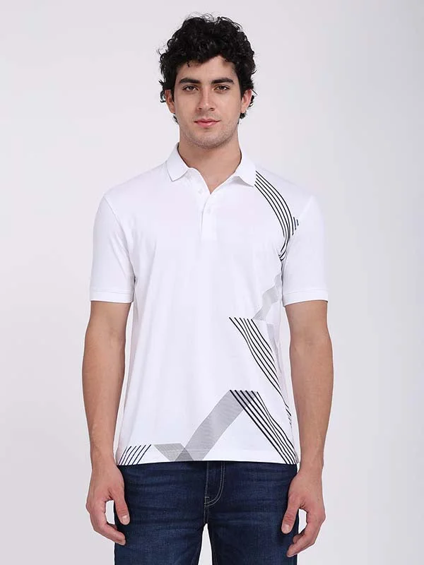 Men's naturally breathable polo shirt-Men Printed Polo T-Shirt