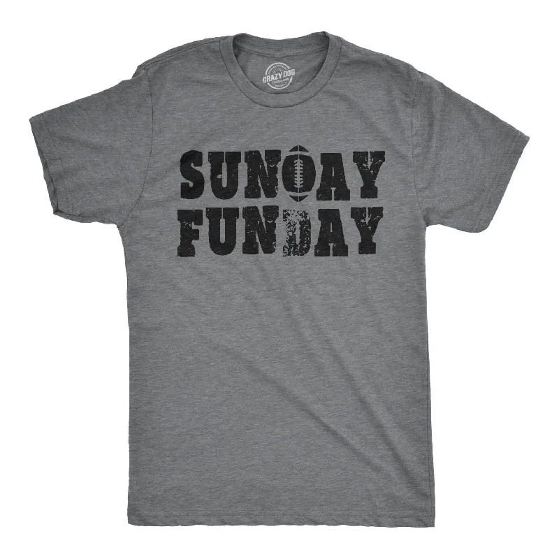 Men's casual wear t-shirt-Sunday Funday Vintage Football Men's T Shirt