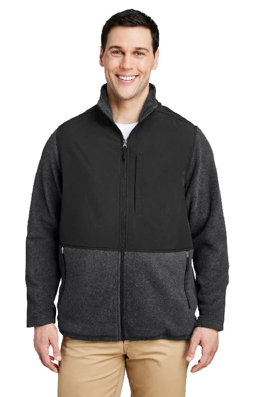 Men's versatile leather jacket-Core 365 Mens Journey Summit Hybrid Full Zip Jacket - Heather Charcoal Grey/Black