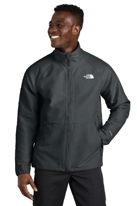 Men's summer raincoat-The North Face Mens Barr Lake Water Resistant Soft Shell Full Zip Jacket - Heahter Dark Asphalt Grey - New