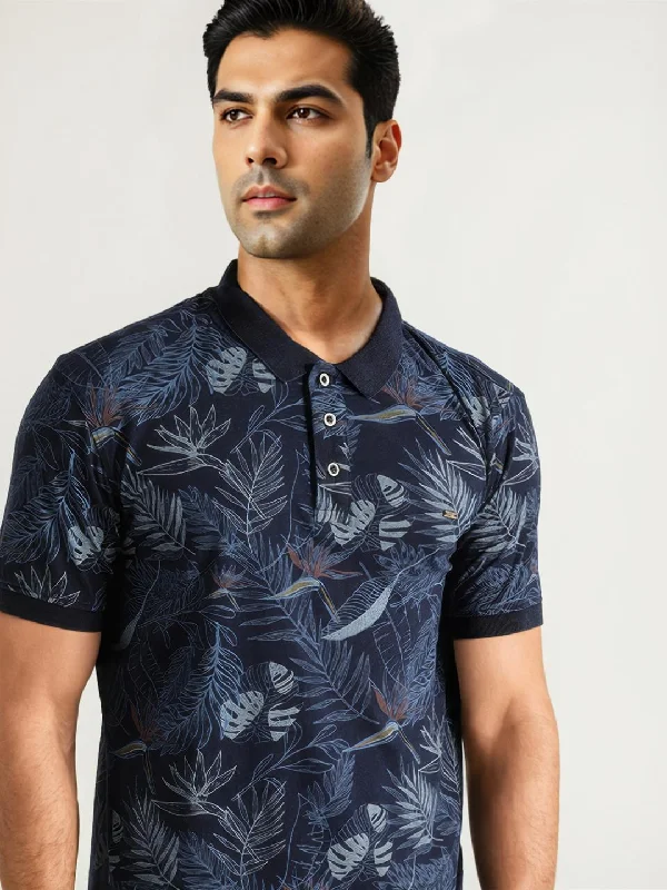 Men's wrinkle-resistant office wear polo shirt-Men Printed Polo T-Shirt