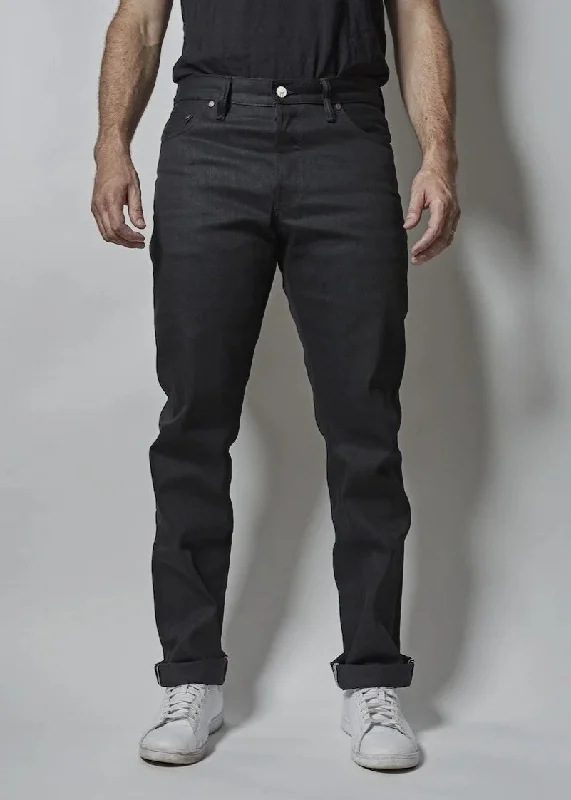 Men's breathable office pants-FITTED Underground D13.5 Standard Issue Taper Jean Black