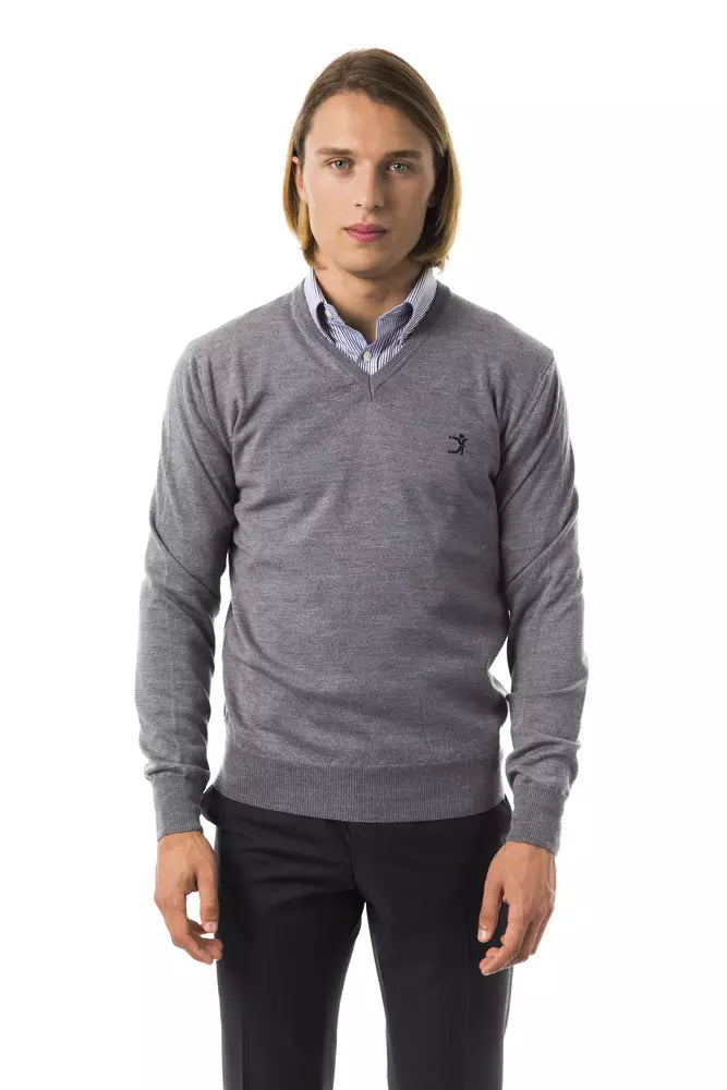 Men's loungewear knit-Uominitaliani Merino Wool Men Men's Sweater