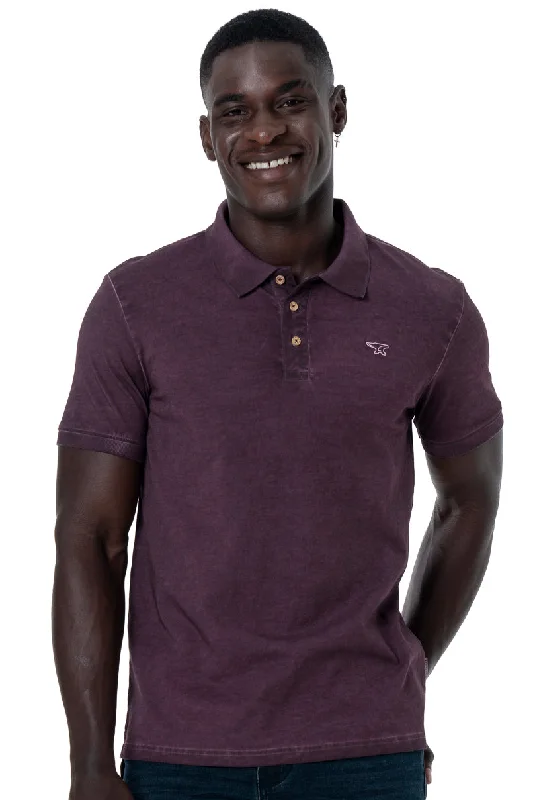 Men's fashion staple t-shirt-Dirty Dye Golfer _ 146899 _ Wine