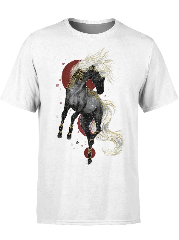 Men's minimalist design t-shirt-Inktober Horse Unisex Crew