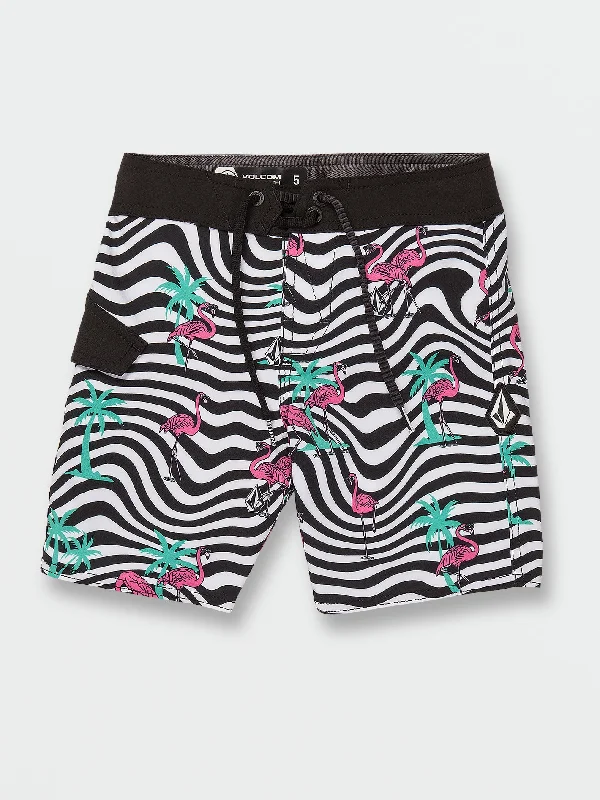 Men's performance board shorts-Little Boys Flamingbros Mod Trunks - White