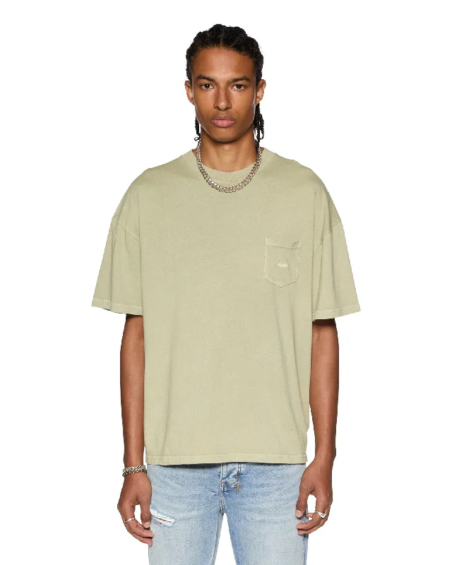 Men's bold graphic t-shirt-EST POCKET SS TEE GRASS