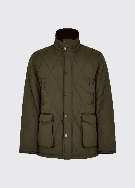 Men's relaxed fit bomber jacket-Farmley Men’s Quilted Jacket - Olive