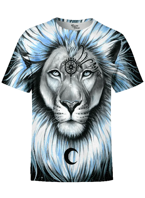 Men's sport-inspired t-shirt-Lion Galaxy Unisex Crew