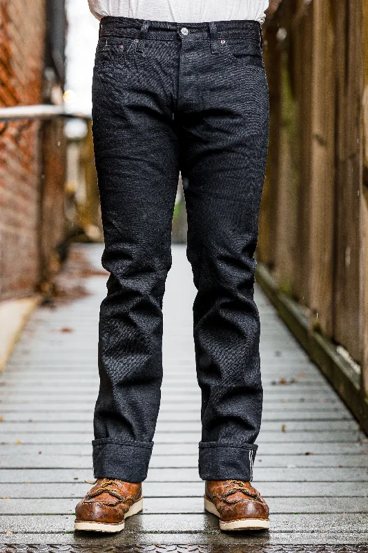 Men's high-performance casual wear pants-Sugar Cane Black Denim Type-III Slim Tapered - One Wash 13 oz. Japanese Selvedge Denim