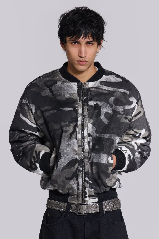 Men's ultra-light utility jacket-Dirty Camo Bomber Jacket