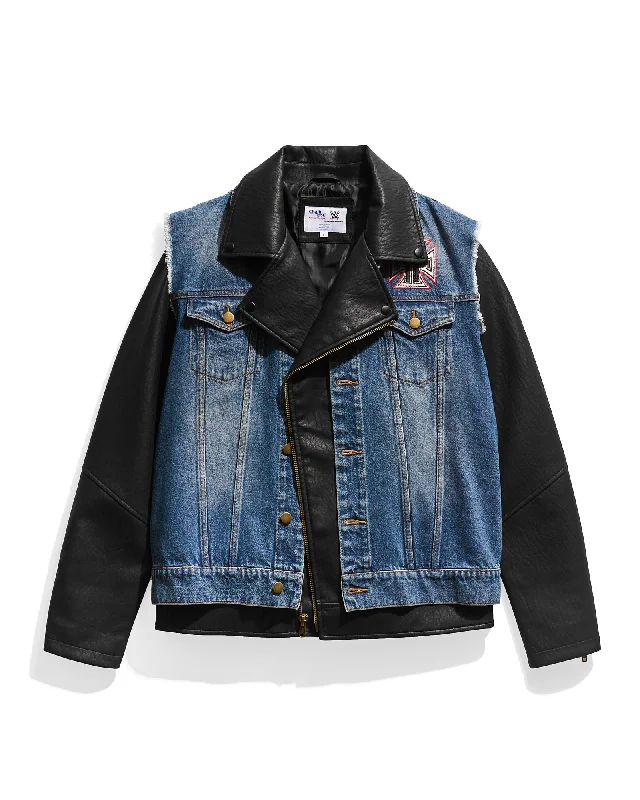 Men's performance utility jacket-Triple H The Game Denim Entrance Jacket