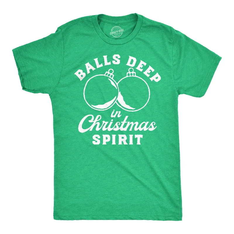 Men's athletic fit t-shirt-Balls Deep In Christmas Spirit Men's T Shirt