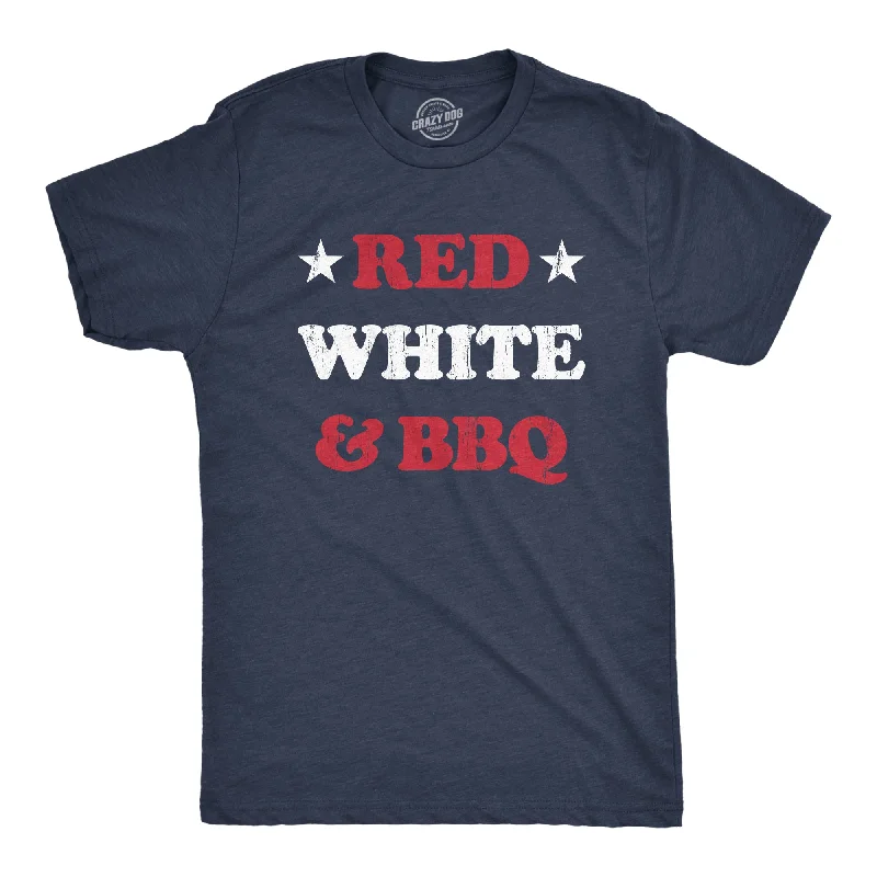 Men's comfy lounge t-shirt-Red White And BBQ Men's T Shirt