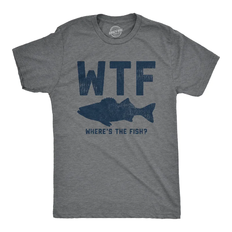 Men's vintage graphic t-shirt-WTF Wheres The Fish Men's T Shirt