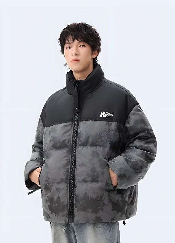 Men's tech-fabric bomber jacket-Techwear Puffer Jacket