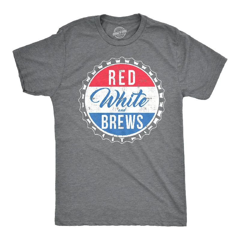 Men's lightweight active t-shirt-Red White and Brews Men's T Shirt