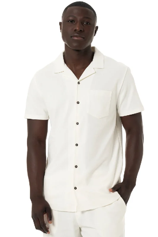 Men's versatile t-shirt-Textured Shirt _ 150420 _ White