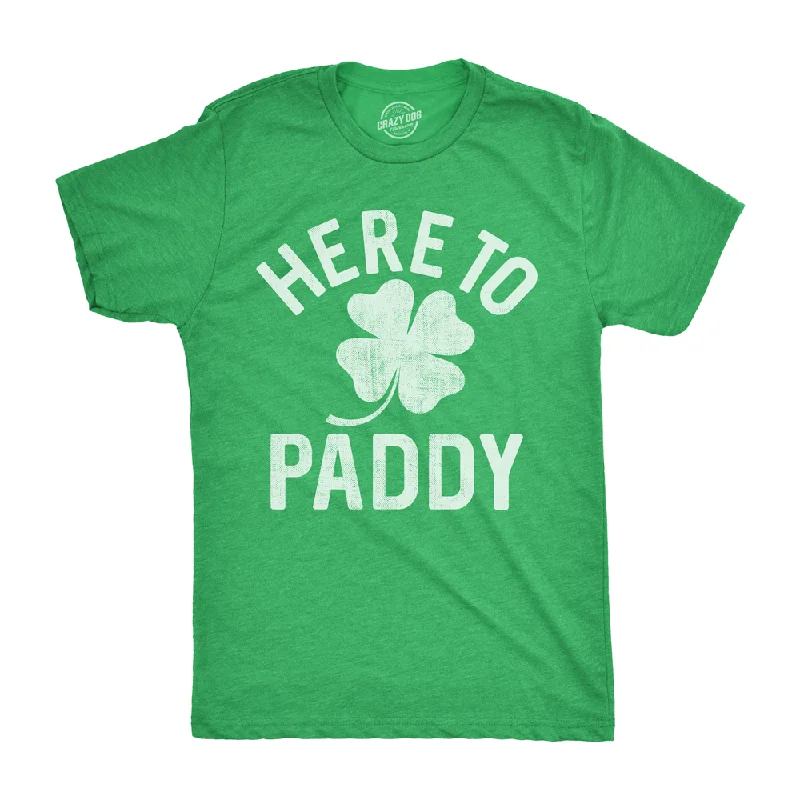 Men's fun print t-shirt-Here To Paddy Men's T Shirt