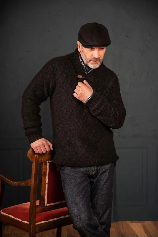 Men's smart casual knit-Orizon - Appalaches Men's Sweater - Black