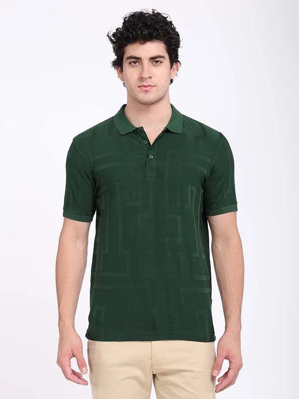 Men's eco-friendly casual wear polo shirt-Men Striped Polo T-Shirt