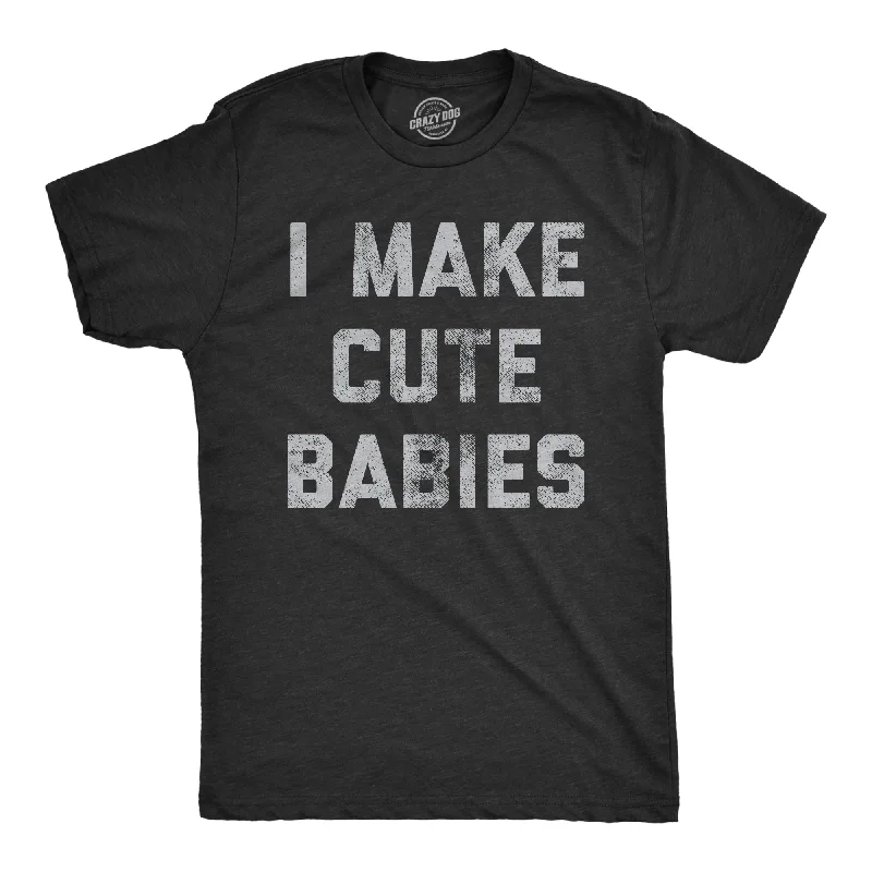 Men's pre-shrunk t-shirt-Make Cute Babies Men's T Shirt