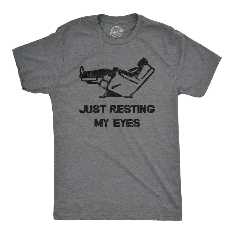 Men's fun print t-shirt-Just Resting My Eyes Men's T Shirt