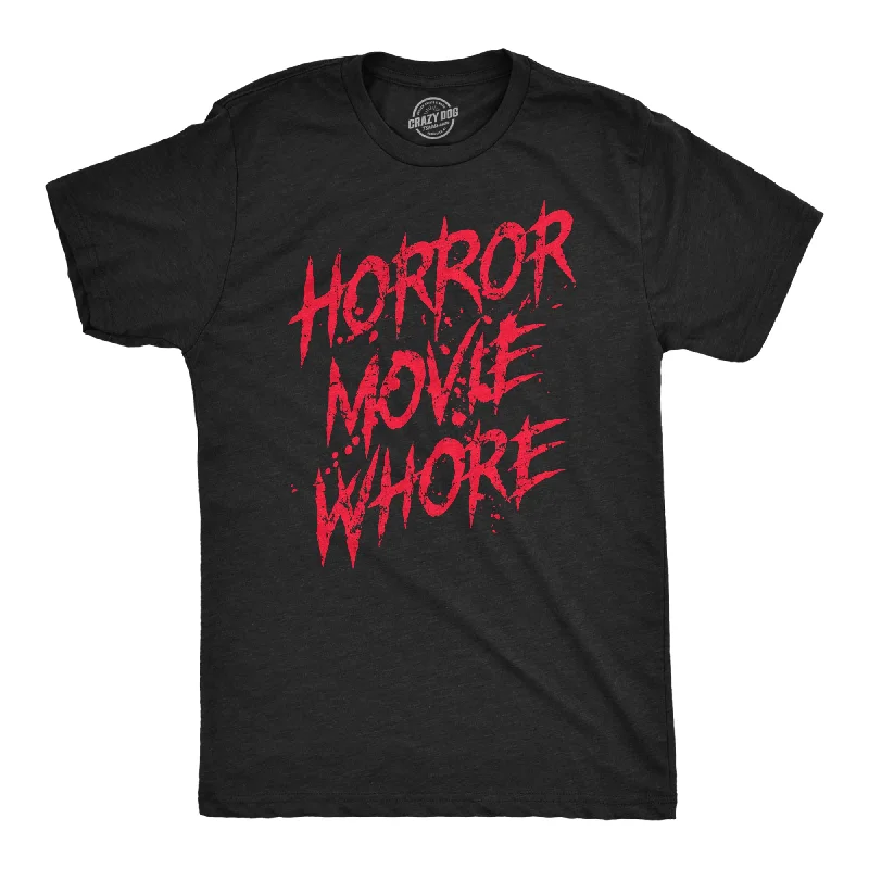 Men's minimalist design t-shirt-Horror Movie Whore Men's T Shirt