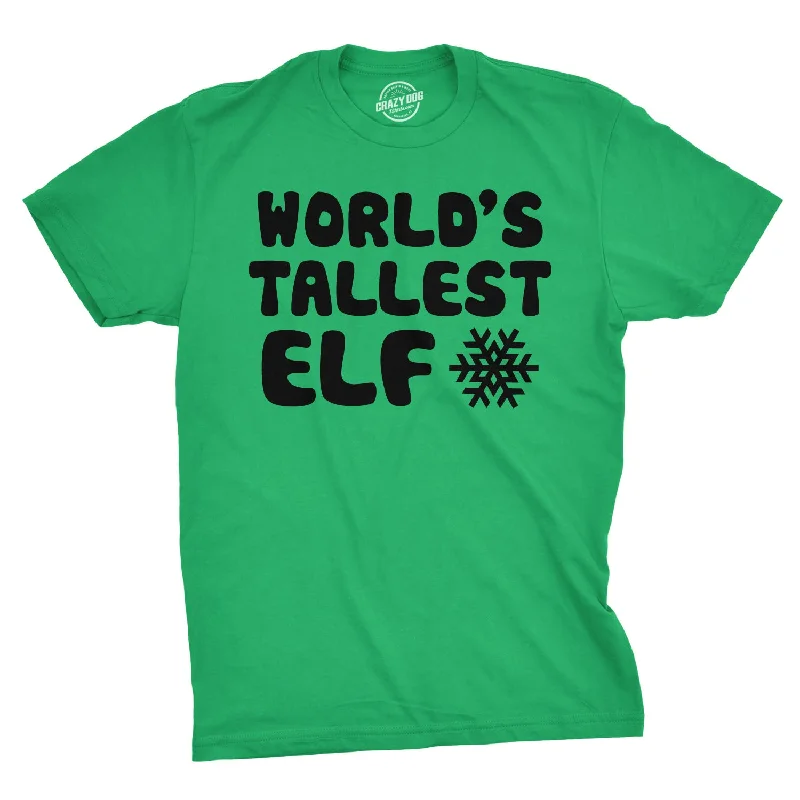 Men's sustainable material t-shirt-World's Tallest Elf Men's T Shirt