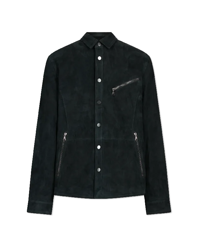 Men's weather-resistant trench coat-Kadd Suede Shirt Jacket