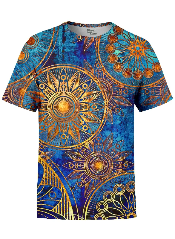 Men's nature-inspired graphic t-shirt-Gold BOHO Unisex Crew