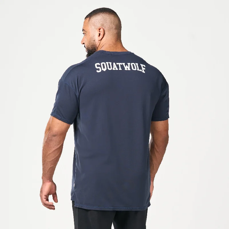 Men's lightweight active t-shirt-Golden Era Legacy Oversized Tee - Navy