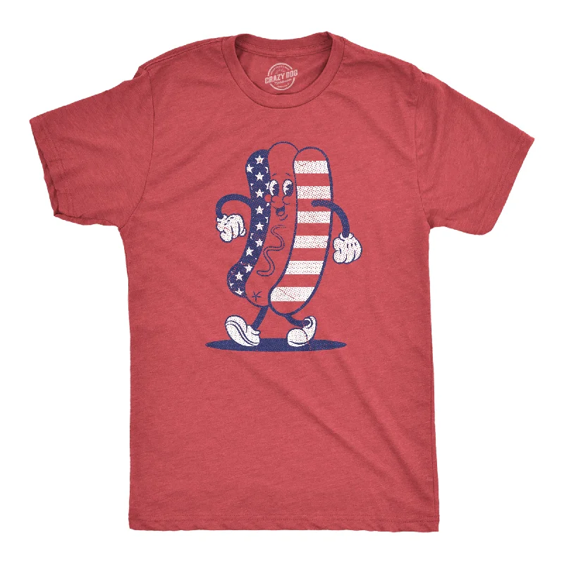 Men's iconic design t-shirt-Fourth Of July Hotdog Men's T Shirt