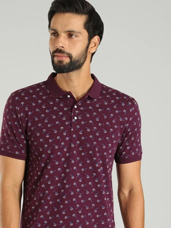 Men's comfortable casual wear polo shirt-Men Printed Polo T-Shirt