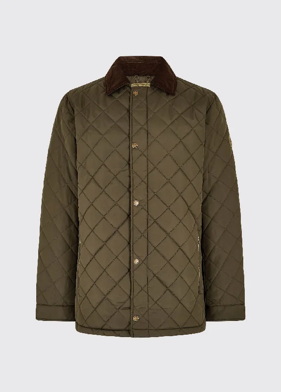 Men's sustainable puffer jacket-Mountusher Quilted Jacket - Olive