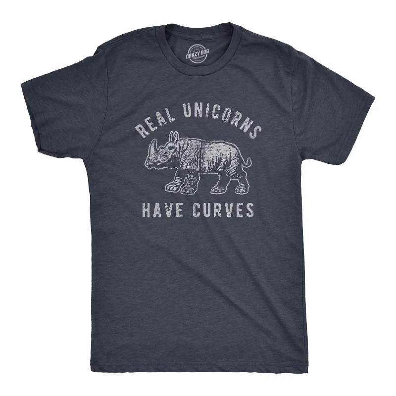 Men's sport-inspired t-shirt-Real Unicorns Have Curves Men's T Shirt