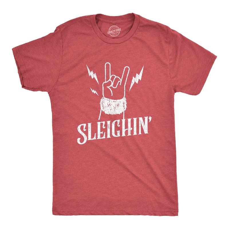 Men's minimalist design t-shirt-Sleighin Men's T Shirt