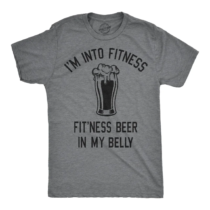 Men's sport-inspired t-shirt-Fitness Beer In My Belly Men's T Shirt