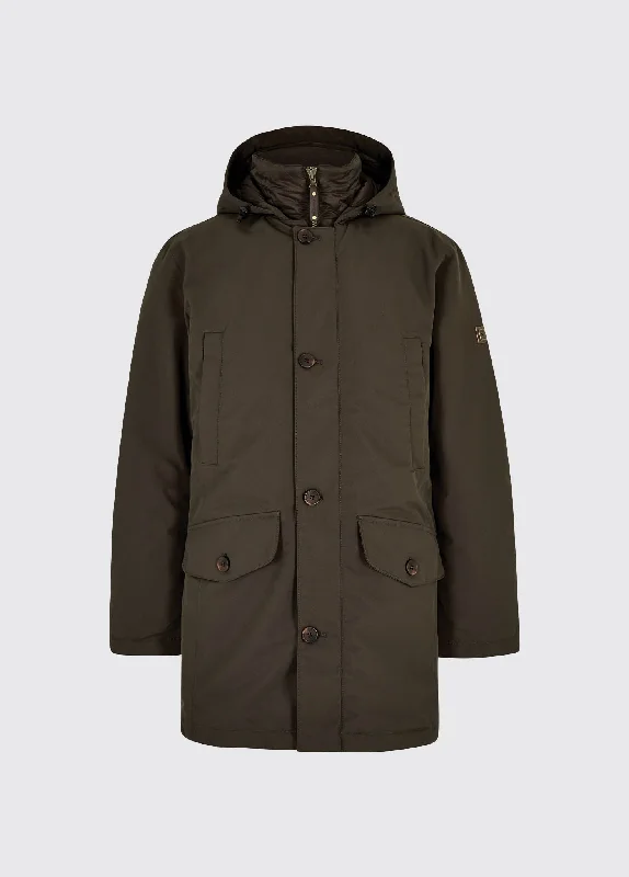 Men's organic windbreaker-Urlingford Down Parka Jacket - Ivy