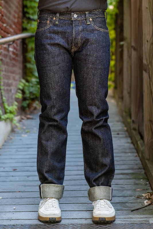 Men's sustainable casual wear pants-Iron Heart IH-666S-21 Indigo 21oz. Selvedge Denim - Slim Cut