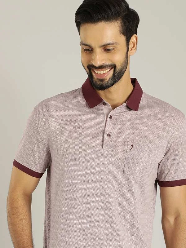 Men's ultra-lightweight office polo shirt-Men Printed Polo T-Shirt