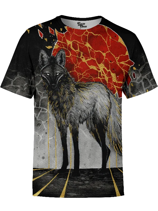 Men's bold graphic t-shirt-Gold Maned Wolf Unisex Shirt