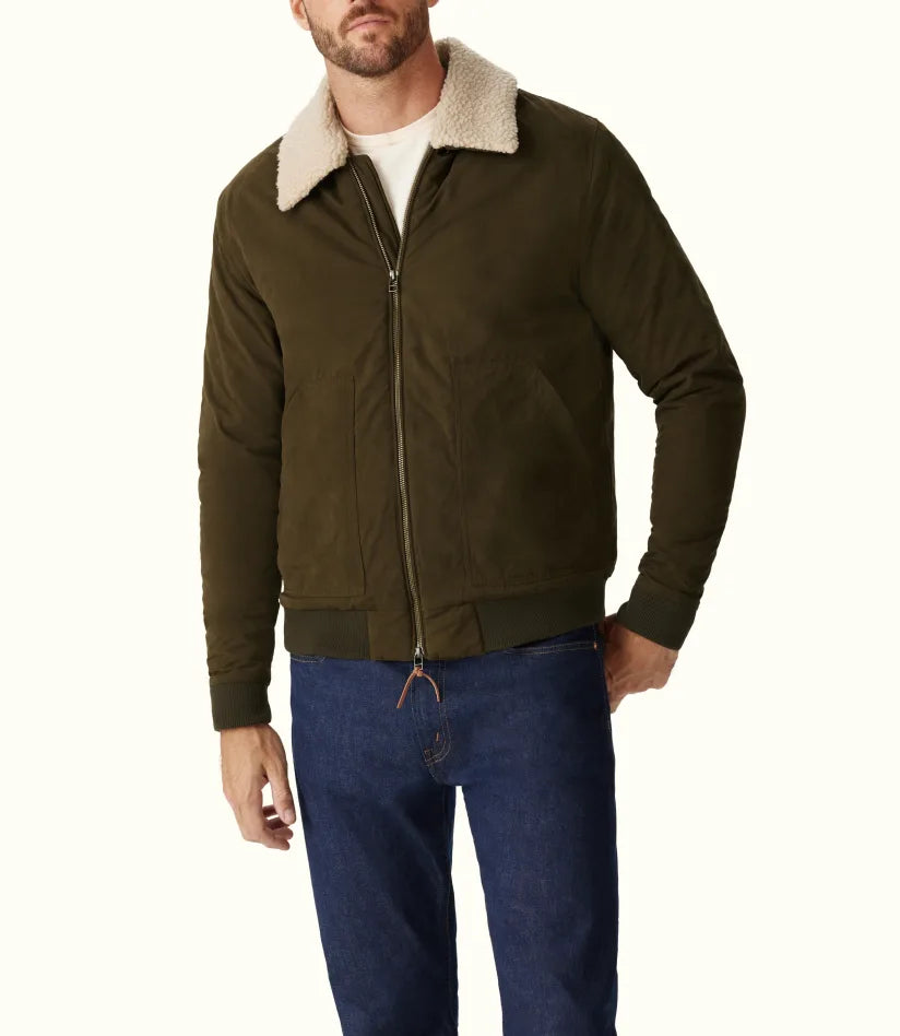 Men's sporty fleece jacket-Parafield Jacket - Olive