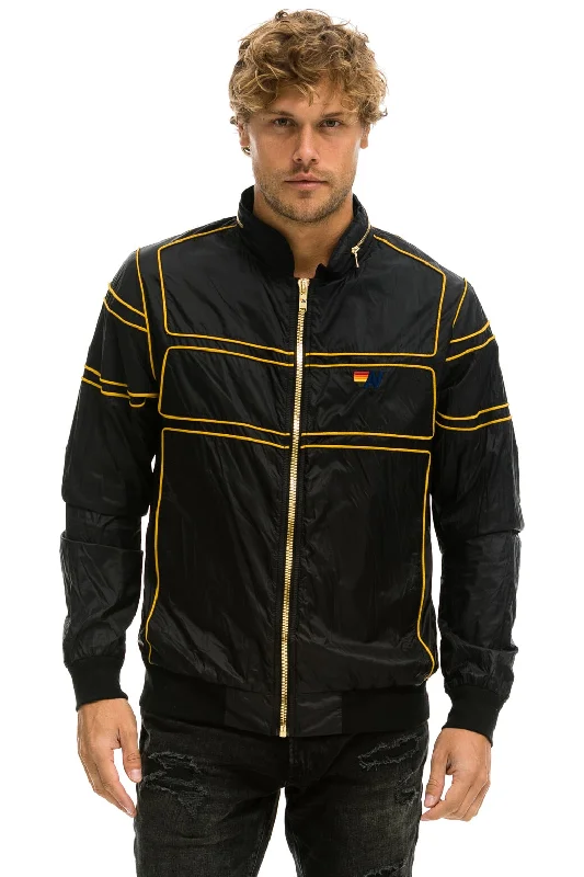 Men's summer puffer jacket-RACER JACKET - BLACK